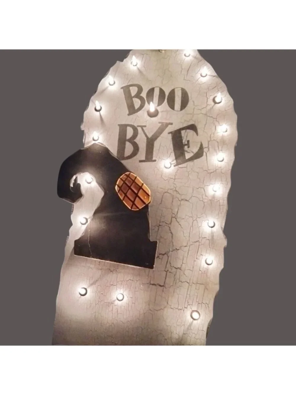 Halloween Light Up Tombstone Grave Stone Boo Bye Witch Hat